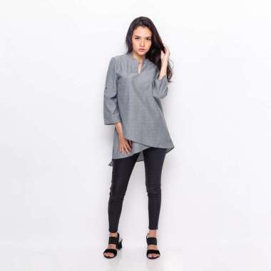 Ahava Assymetrical Top Warna Abu-Abu. M