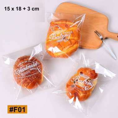 aiGooTan - (ISI 10) PLASTIK ROTI 15x18 CM - Kantong Kemasan Perekat Roti Tawar Sisir Motif Sobek Man
