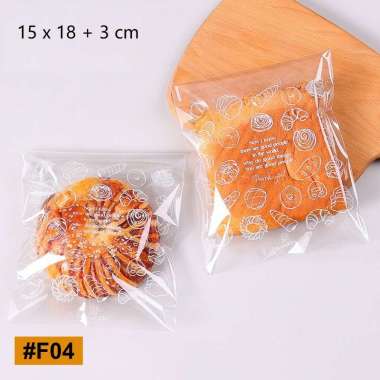 aiGooTan - (ISI 10) PLASTIK ROTI 15x18 CM - Kantong Kemasan Perekat Roti Tawar Sisir Motif Sobek Man