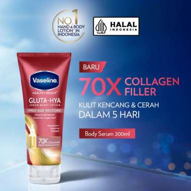 Vaseline Healthy Bright​ Gluta Hyaluron Pro-Age Restore 70x Collagen Body Serum [200 mL]