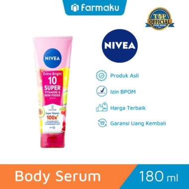 Promo Harga Nivea Extra Bright 10 Super Vitamins & Skin Food Serum 180 ml - Blibli