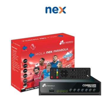 Receiver Nex Parabola Combo (Merah) TV Satelit Parabola TV Digital STB Set Top Box