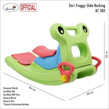 Labeille KC 502 2in1 Froggy Perosotan Kuda Kudaan Jungkat Jungkit Hijau