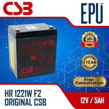 Aki UPS CSB 12V 5AH HR1221W CSB HR1221 Baterai UPS Batere Aki Kering Bubble + Kayu