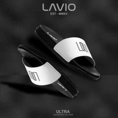 Verish Sandal Selop Pria Slop Pria Slide Pria Sandal Rumah Ultra Dalton 41 PUTIH SOL HITAM