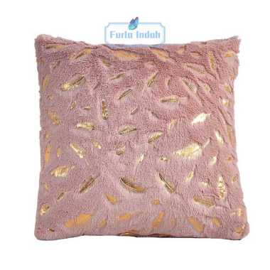 sarung bantal sofa bulu daun mewah sarung bantal kursi bulu daun mewah 40x40cm TYPE SB/005# MOCCA