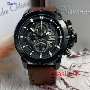 Original 100%!! Alexandre Christie Pria AC 6564 / AC6564 Black Brown Garansi Resmi 1 tahun