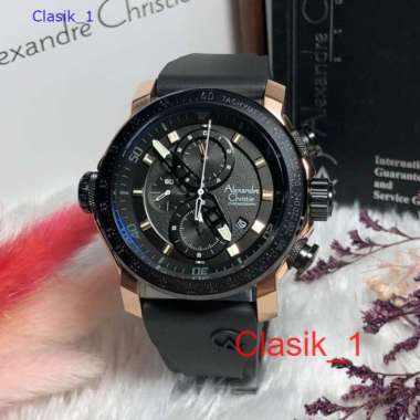 Original 100%!! Alexandre Christie Pria AC 6565 / AC6565 Black Rosegold Garansi Resmi 1 tahun