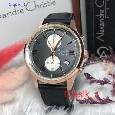 Original 100%!! Alexandre Christie Pria AC 6575 / AC6575 Black Rosegold Garansi Resmi 1 tahun