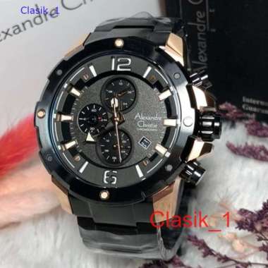 Original 100%!! Alexandre Christie Pria AC 6410 AC6410 Black Rosegold Garansi Resmi 1 tahun