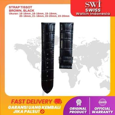 Strap Tali Jam Kulit Jam Tangan Tissot Strap Leather 19mm 20mm 21mm 19-18mm Croco Black