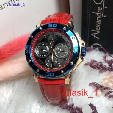 Original 100%!! Alexandre Christie Wanita AC 9205 AC9205 Leather Blue Rosegold Red Ori Garansi Resmi