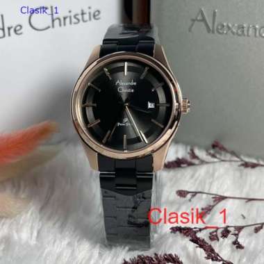 Original 100%!! Alexandre Christie Wanita AC 1027 AC1027 Rantai RosegoldBlack Garansi Resmi 1 Tahun