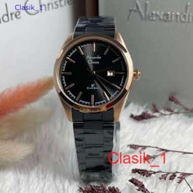 Original 100%!! Alexandre Christie Wanita AC 8560 / AC8560 Rosegold Black Garansi Resmi 1 Tahun