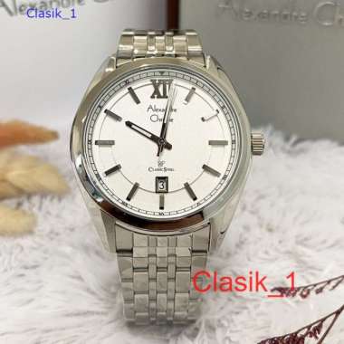 Original 100%!! Jam Alexandre Christie Pria AC 8690 AC8690 Silver Garansi Resmi 1 tahun