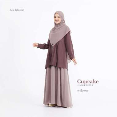 ZS Jamise | Vivian Dress - Gamis Kombinasi Outer S Cupcake