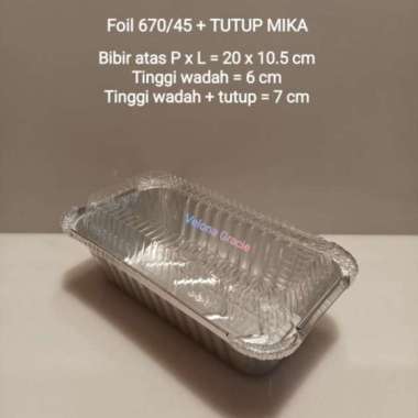 Alumunium Foil 670/45 TUTUP Tray Loyang Persegi Panjang 10x20