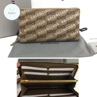 BALENCIAGA Zip Long Wallet Monogram brown - 100% Authentic