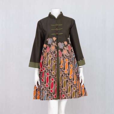 TUNIK PIAS KOIN PREMIUM 04| DRESS KERJA WANITA BATIK CAP PREMIUM M hijau lumut