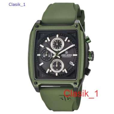 Original 100% Jam Tangan Pria Jonas Jasmin Water Resistant Crono Hijau Army
