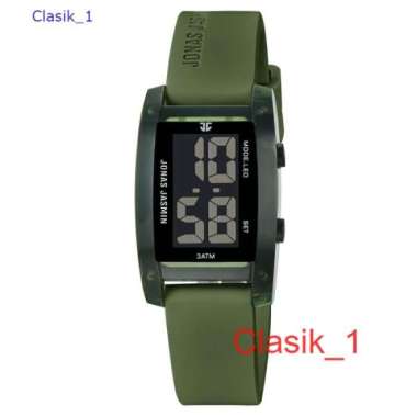 Original 100% Jam Tangan Wanita Jonas Jasmin Rubber Tali Karet Digital Hijau