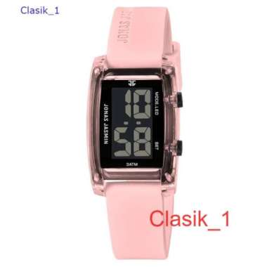 Original 100% Jam Tangan Wanita Jonas Jasmin Rubber Tali Karet Digital Pink