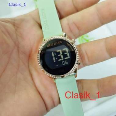 Original 100% Jonas Jasmin Jam Tangan Digital Wanita Karet Hijau Rosegold