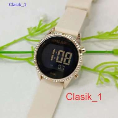 Original 100% Jonas Jasmin Jam Tangan Digital Wanita Karet Cream Rosegold