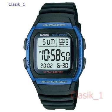 Original 100%!! CASIO W-96H-2AVDF Jam Tangan Pria W96H W-96H-2A Karet