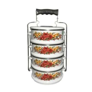 Rantang Enamel Kembang Maspion Panda 16 cm 4 Susun Food Stack Carrier