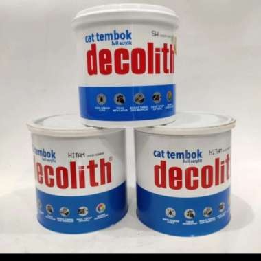 Cat Tembok Plafon Decolith Putih Hitam Interior 1 kg - Black Black