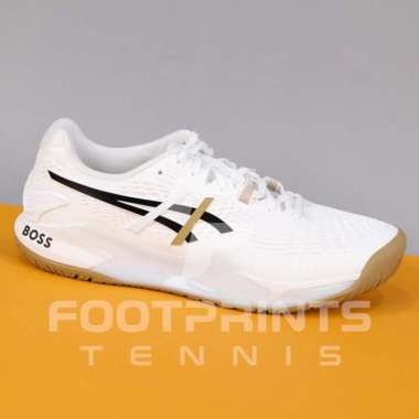 Sepatu Tenis Asics Gel Resolution 9 Hugo Boss White Black Tennis Shoes