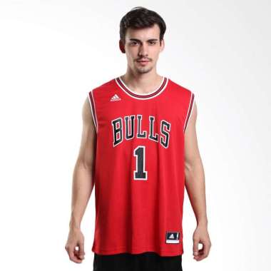 adidas NBA Chicago Bulls Derrick Rose Replica Merah Jersey Basket XL