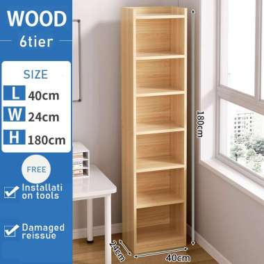 RM Rak Bu 6 Susun Rak Bu Kayu Rak kotak Rak Bu Warnakayu6-40X24X180
