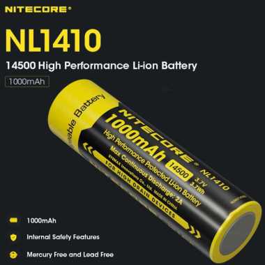 NITECORE 14500 Baterai Li-ion 1000mAh 3.7V High Performance