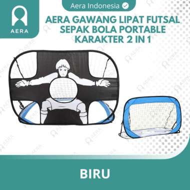 AERA Gawang Mini Futsal Sepak Bola Portable Karakter | Gawang Lipat Biru
