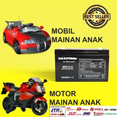AKI MAINAN MOBIL PLIKO ANAK 6V 12AH AKI VRLA MAXSTROM MS12-6