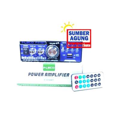 Fleco F616BT Power Amplifier Ampli Audio P3 RMS 10W 10 Watt 47K Hingga 16Ohm Lengkap Remot