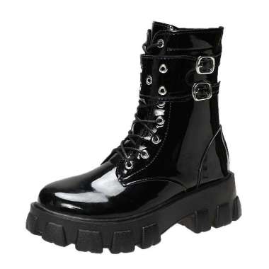 GST Boots import fashion wanita sepatu winter RACHEL hangat hitam black boot trend korea 42 Black