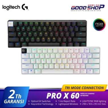 Logitech G PRO X 60 LIGHTSPEED Keyboard Wireless Tactile with Lightsync White