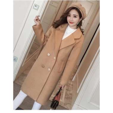GST Coat wanita Kinan mantel wol jaket wool winter import korean style jacket cewek hangat XXXL Brow