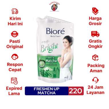 Promo Harga BIORE Body Foam Bright Freshen Up Matcha Scent 220 ml - Blibli
