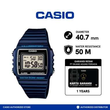 CASIO Standar W-215H-2AVDF Alarm Chrono Jam Tangan Wanita Navy
