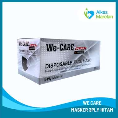 WECARE - Masker Warna Hitam We-Care 3ply / Disposable Face Mask