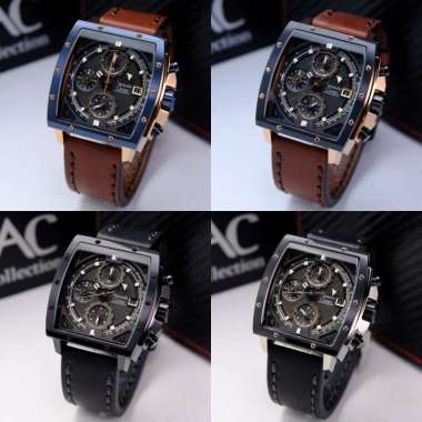 Jam Tangan Alexandre Christie AC 6376 MCLIPBA Chronograph Pria Hitam Kulit