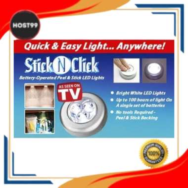 DH - STICK N CLIP LAMPU TEMPEL 3 LED / STICK TOUCH LAMP