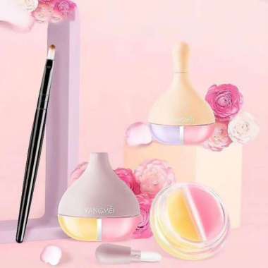 Masker Bibir 2 warna lip balm bibir import halal pelembab bibir Orange pink