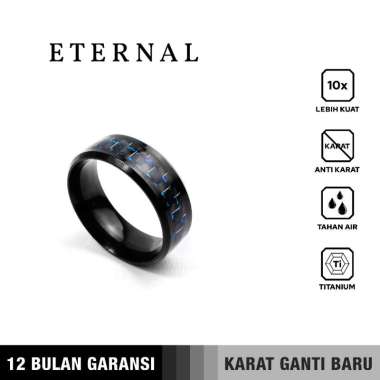 Emrys Premium Ring ETERNAL Real Titanium Anti Karat Cincin Titanium Pria Wanita 9 Blue