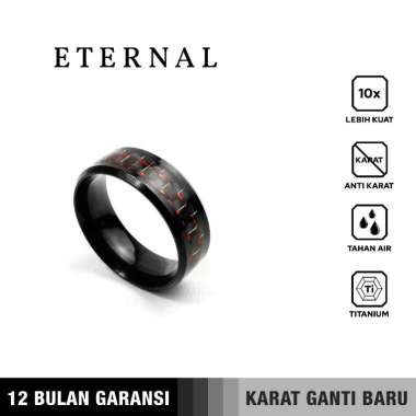 Emrys Premium Ring ETERNAL Real Titanium Anti Karat Cincin Titanium Pria Wanita 10 Red