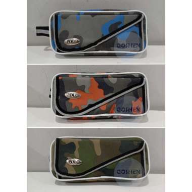 Tepak Pensil / Tempat Pensil Kain Polo Model Unisex Army Hijau